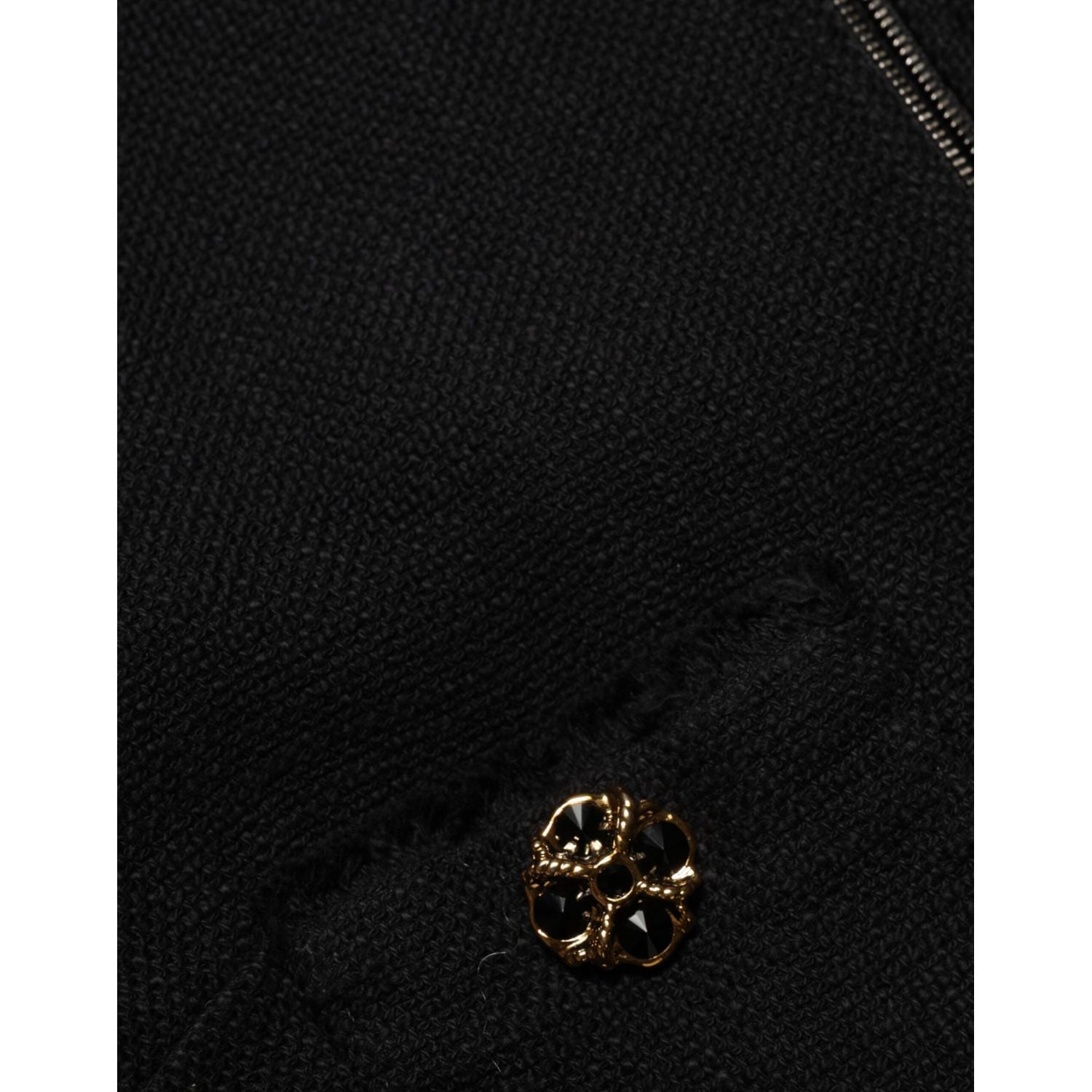Dolce & Gabbana Black Cotton Full Zip Cropped Coat Jacket