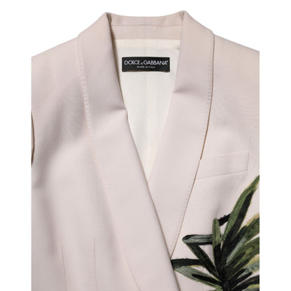 Dolce & Gabbana Beige Embroidered Single Breasted Jacket