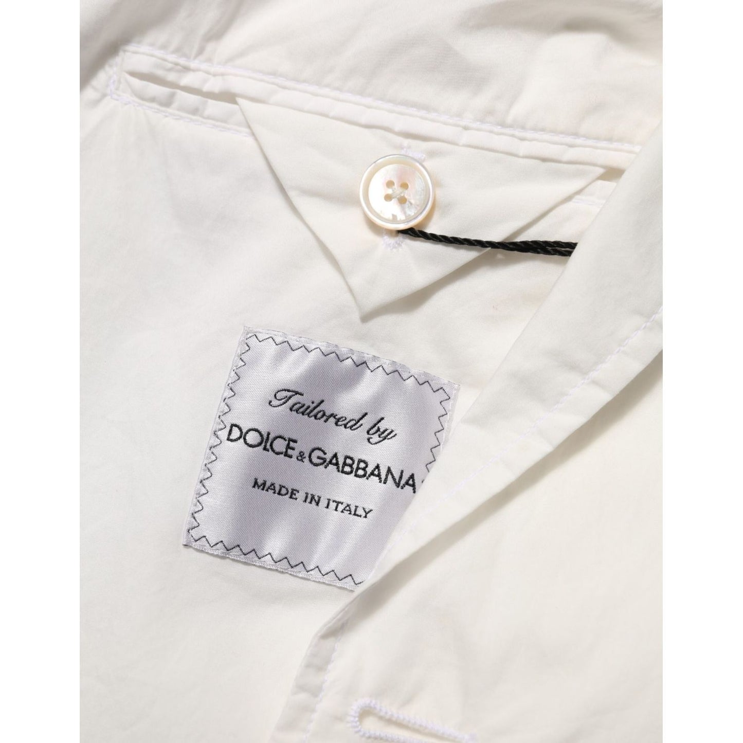 Dolce & Gabbana White Cotton 1 Button Men Suit Blazer