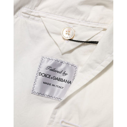 Dolce & Gabbana White Cotton 1 Button Men Suit Blazer