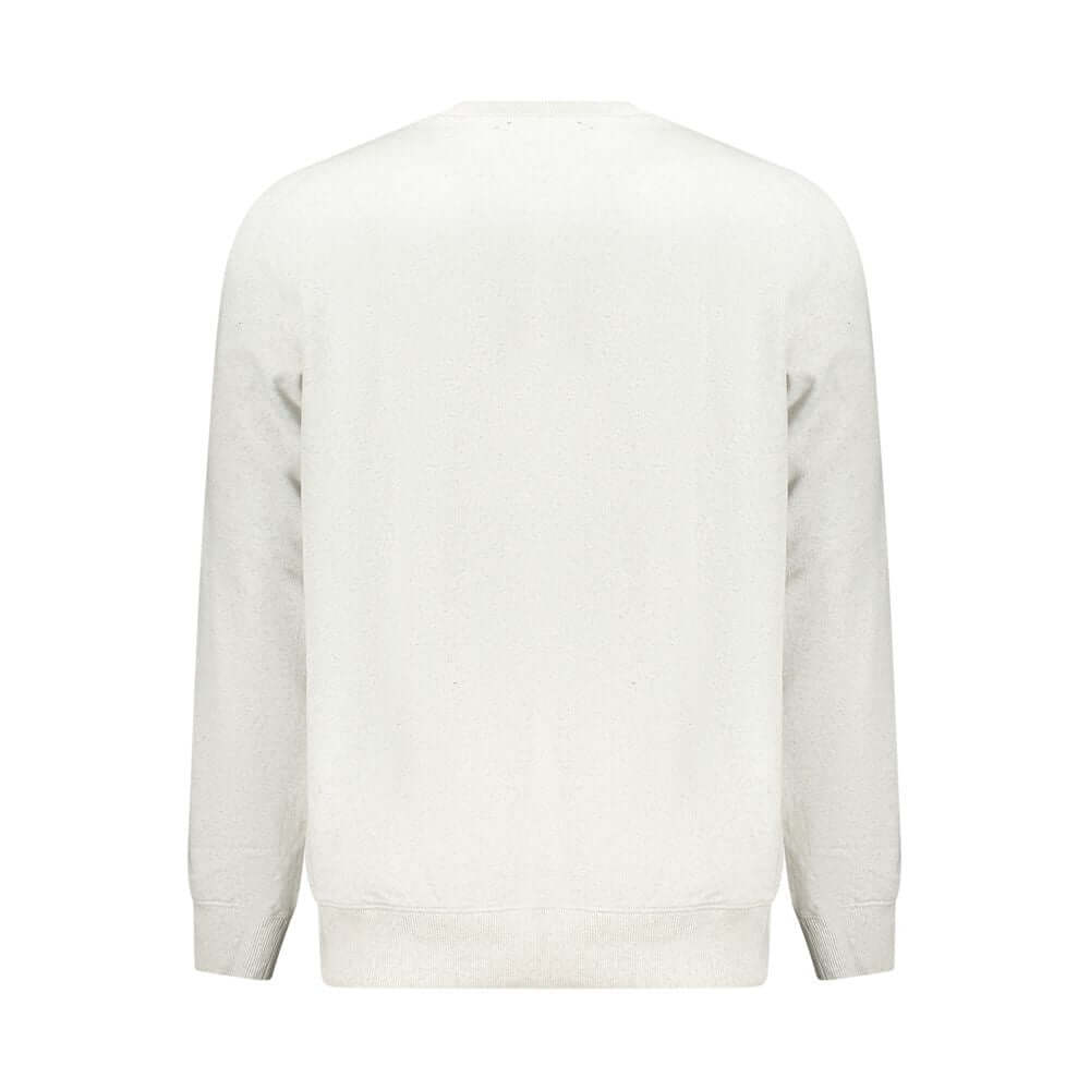 Back view of Accademia Militare Gray Recycled Cotton Men Sweater, showcasing sustainable fashion in gray with a stylish design.