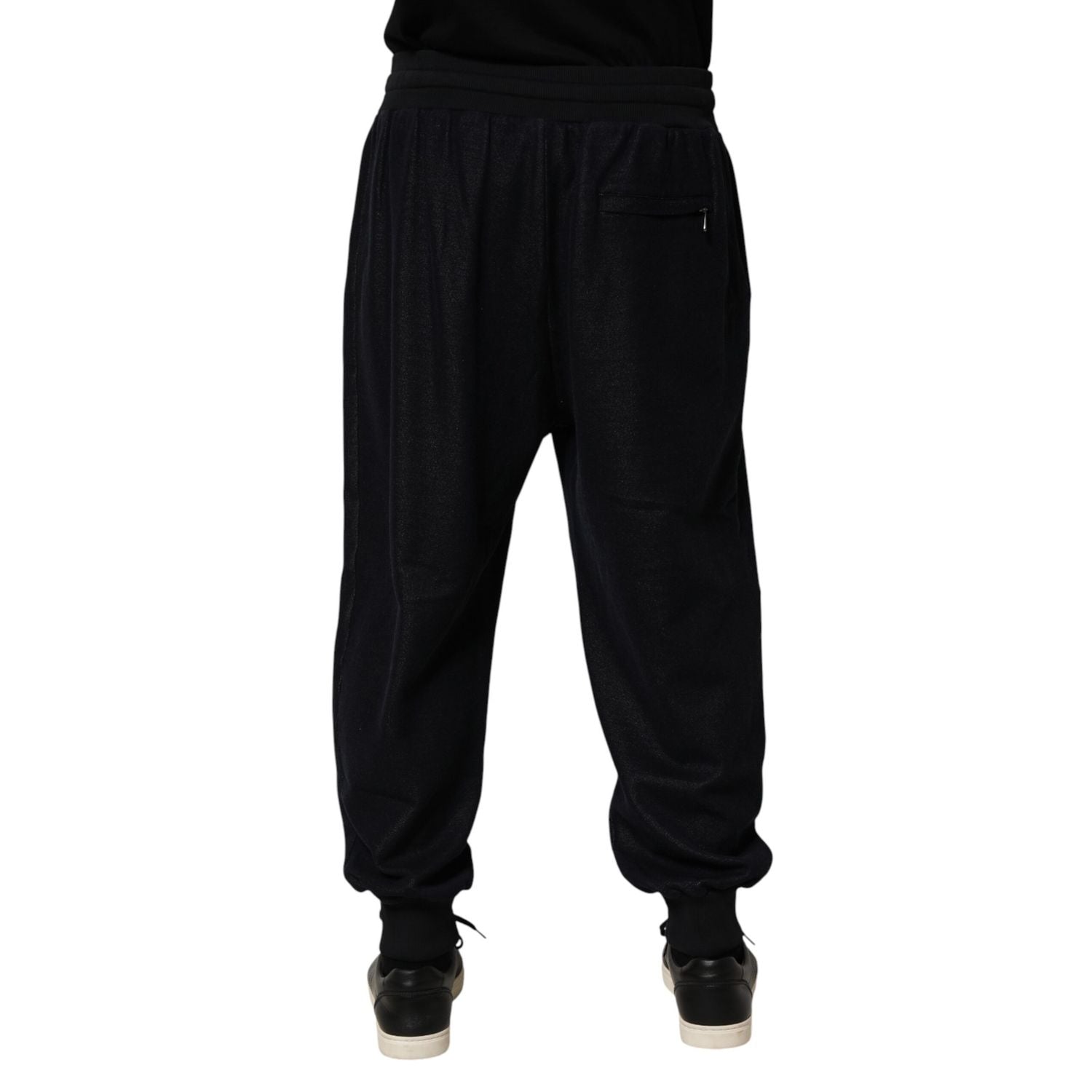 Dolce & Gabbana Black Cotton Blend Drawstring Jogger Jogger Pants