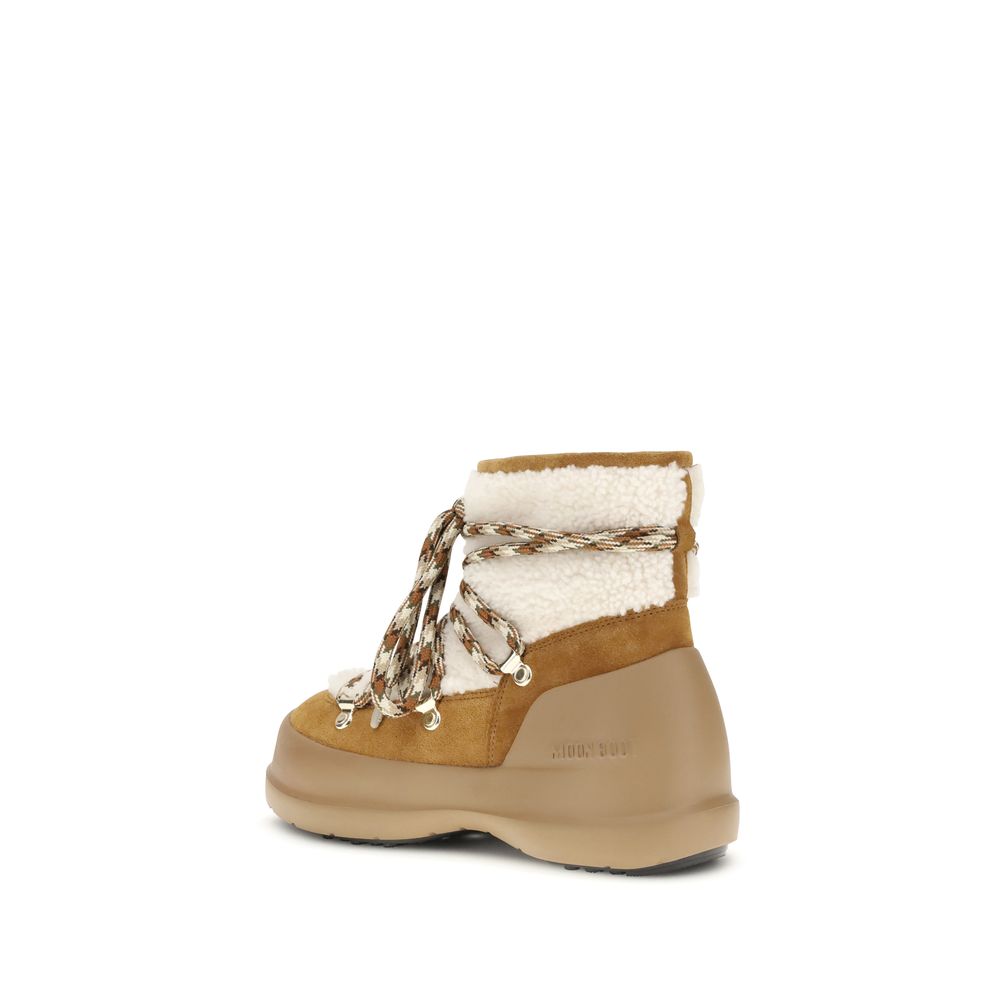 Moon Boot Beige Leather Ankle Boots