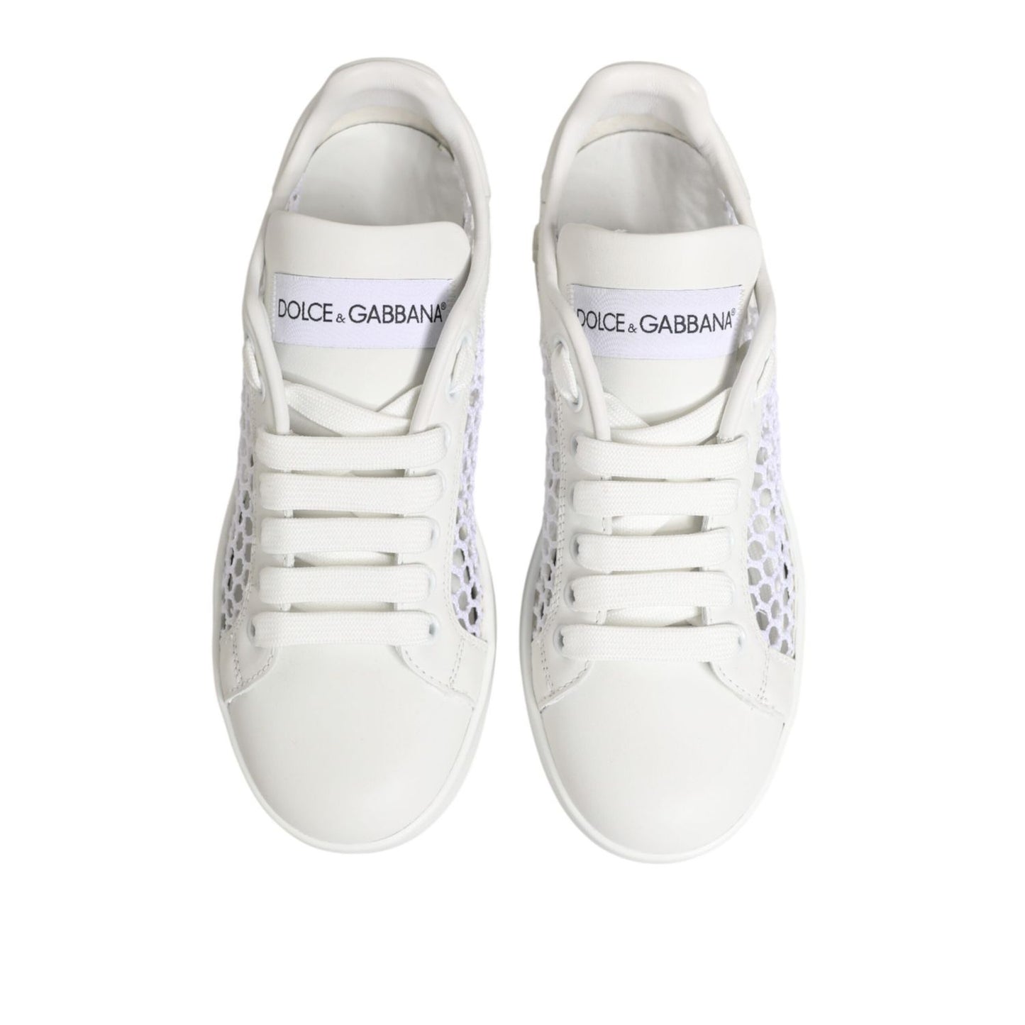 Dolce & Gabbana White Mesh Inserts Low Top Sneakers Shoes