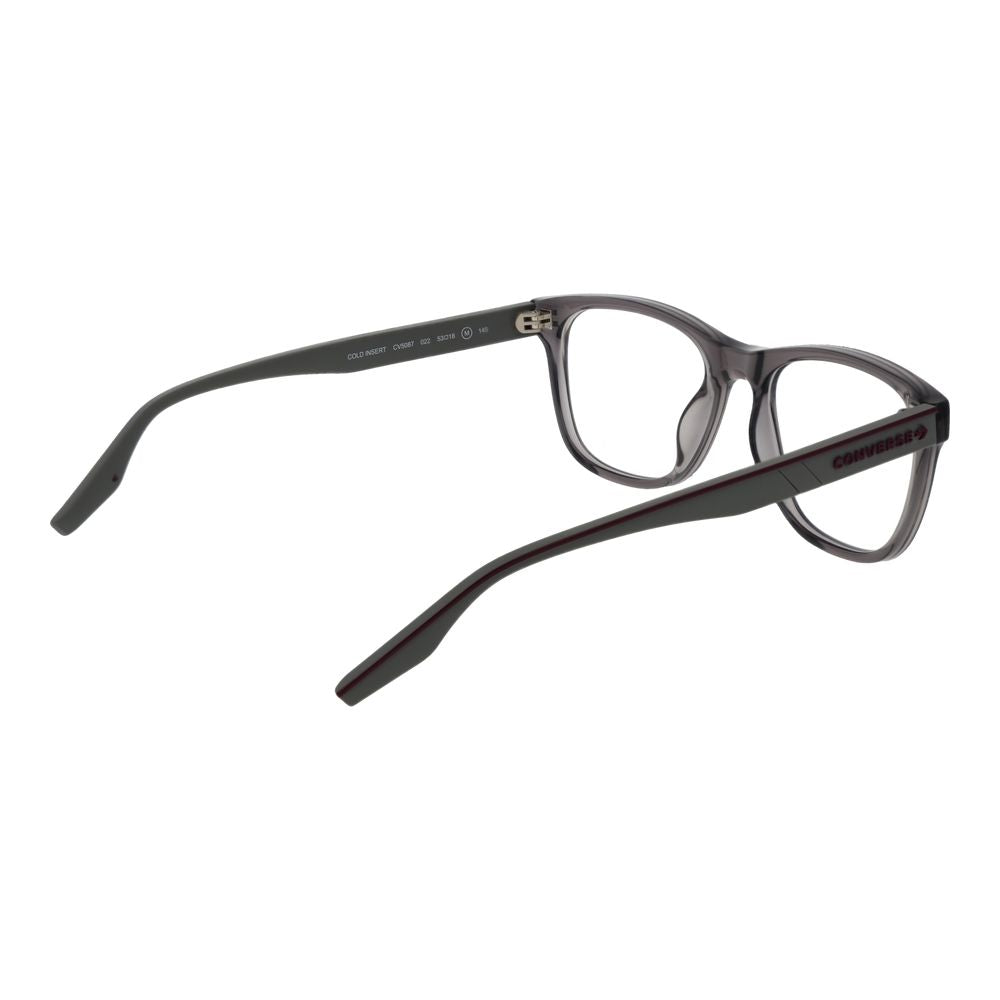 Converse Gray Acetate Glasses (Frames) with full-rim square design for men, shown in side view, featuring grey acetate frame and demo lenses.