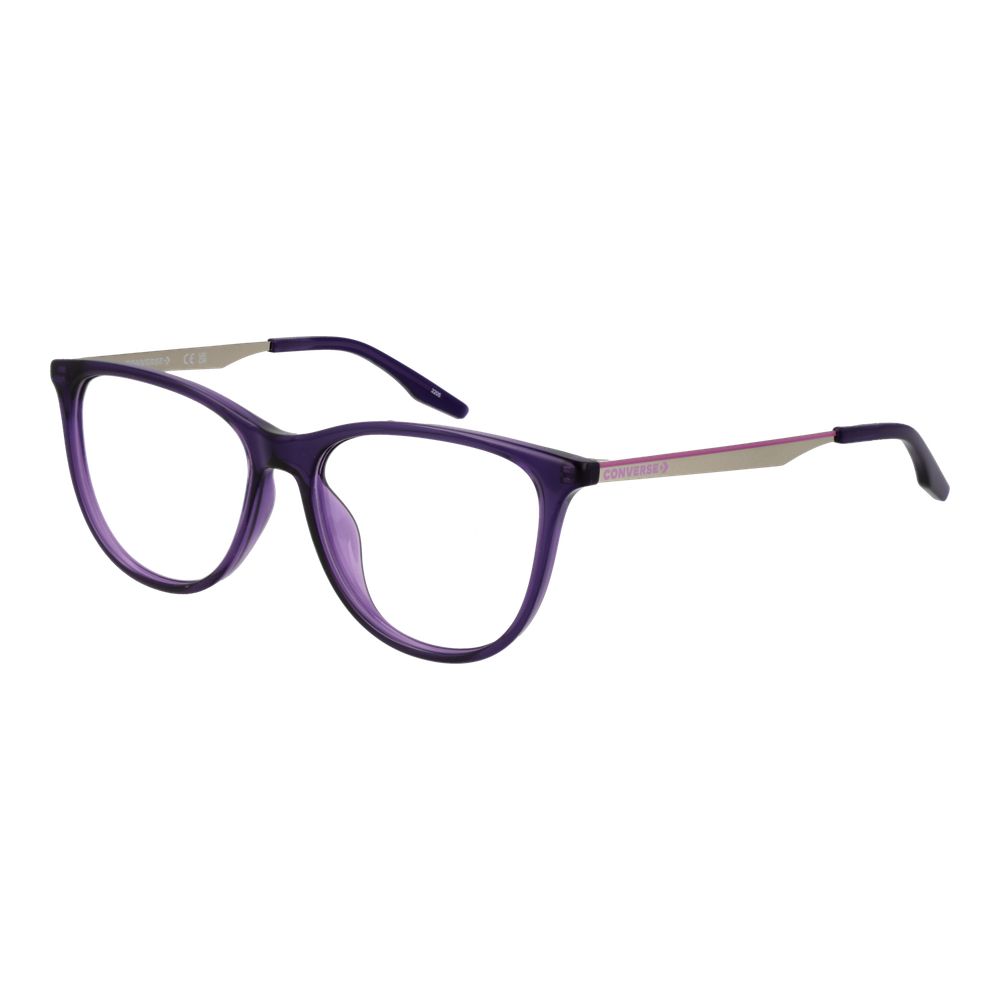 Converse Purple Metal Glasses (Frames) for women, full-rim, cat eye style with demo lenses and a 53-15-140 size.
