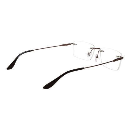 BMW Brown Titanium Glasses (Frames) with bottom-rim, brown titanium frame, and rectangle style for men. Includes branded case.