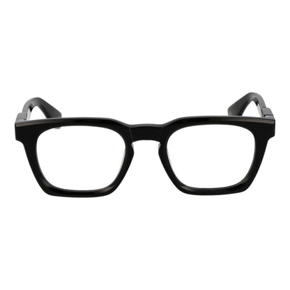 Police Black Cellulose Acetate Glasses (Frames) for men, full-rim, square style, black acetate frame, size 51-22-145.