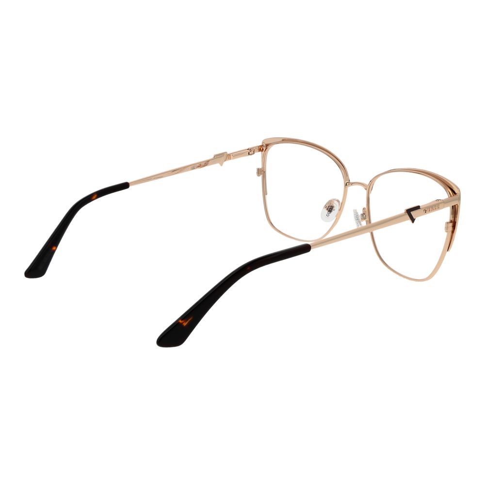 Guess Brown Metal Glasses (Frames), full-rim butterfly design, brown metal frame, 140mm temples, includes branded case, no lenses effect.