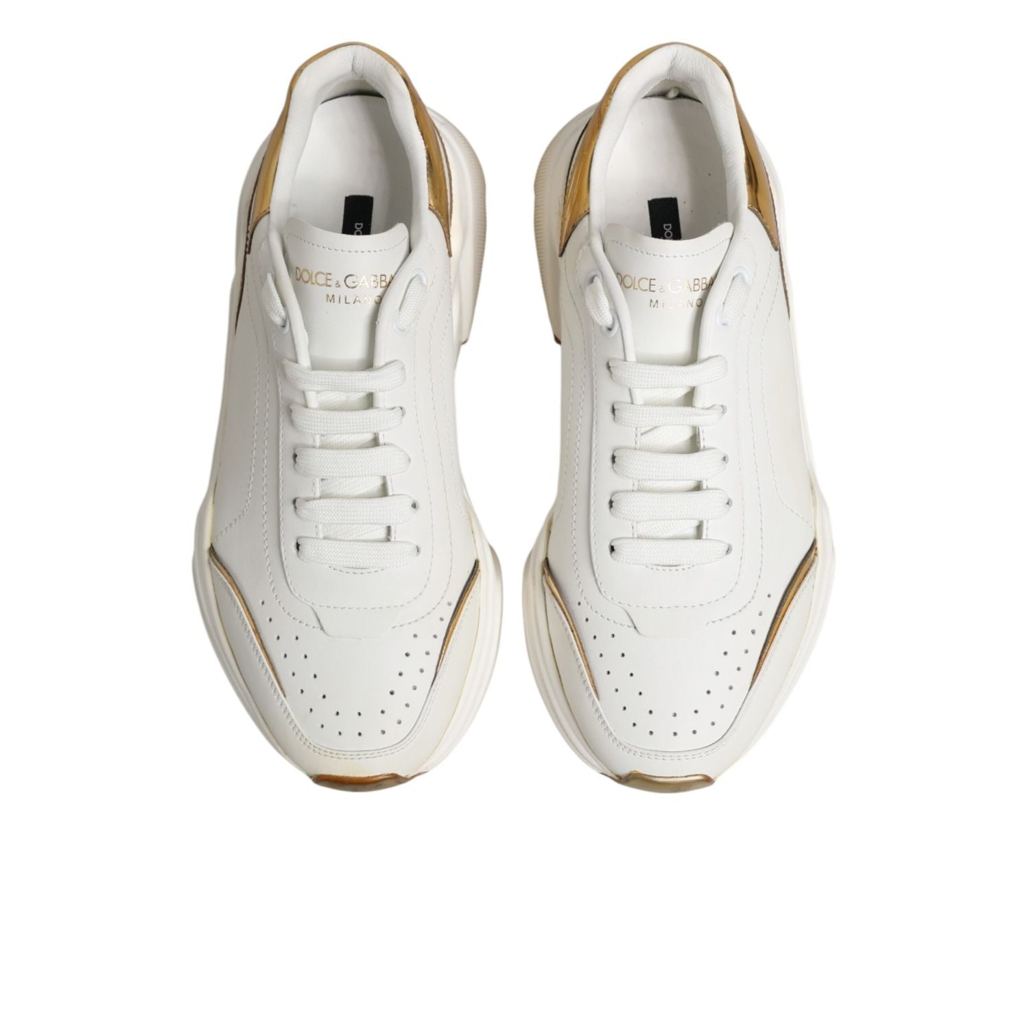 Dolce & Gabbana White Gold Daymaster Low Top Sneakers Shoes