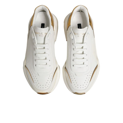 Dolce & Gabbana White Gold Daymaster Low Top Sneakers Shoes