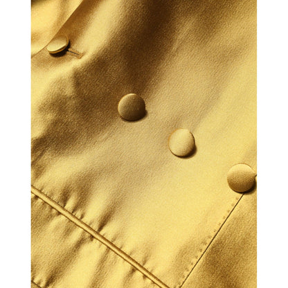 Dolce & Gabbana Gold Satin Long Sleeves Blazer Coat Jacket 1728,67345645728,Blazers - Suits & Blazers - Clothing,Clothing,Dolce & Gabbana,Gold,IT40|S,Jackets & Coats - Women - Clothing,Material: 100% Silk,Preowned / Defect,Suits & Blazers - Clothing,Women