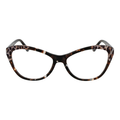 Guess Brown Acetate Glasses (Frames) for women, full-rim cat eye design with 56mm demo lenses, brown acetate material, spring hinge.