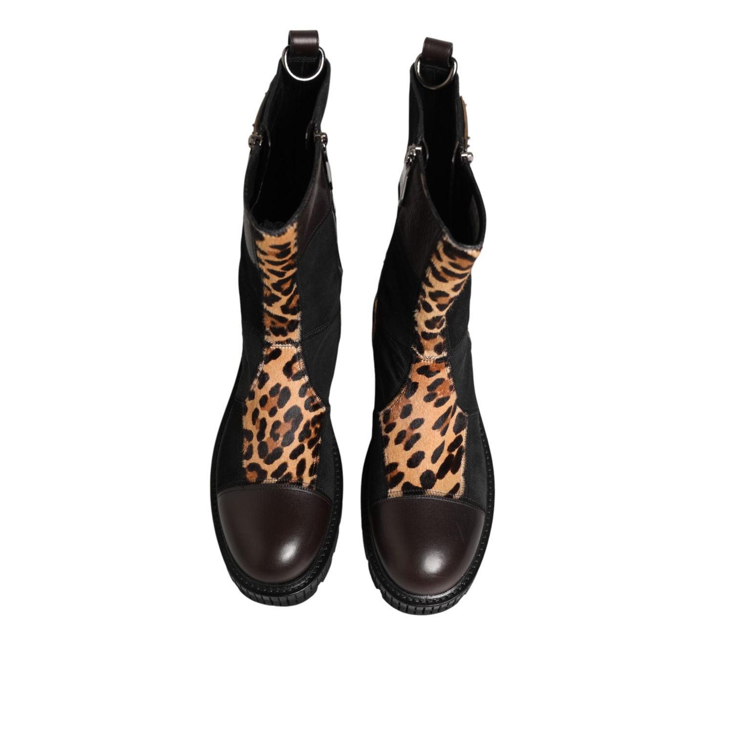 Dolce & Gabbana Multicolor Leopard Mid Calf Boots Shoes