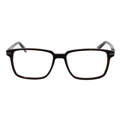 Spy Brown Plastic Glasses (Frames) men's full-rim square eyeglasses with brown plastic frame and demo lenses, 57 width, 17 bridge.