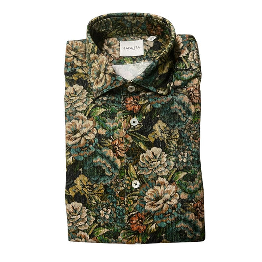 Bagutta Multicolor Cotton Men Shirt 1728,67345744032,Bagutta,Clothing,M,Men,Multicolor,New with tags,Pattern - Shirts - Clothing,Shirts - Clothing,XL