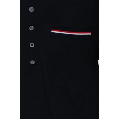 Thom Browne Blue Cotton Polo Shirt