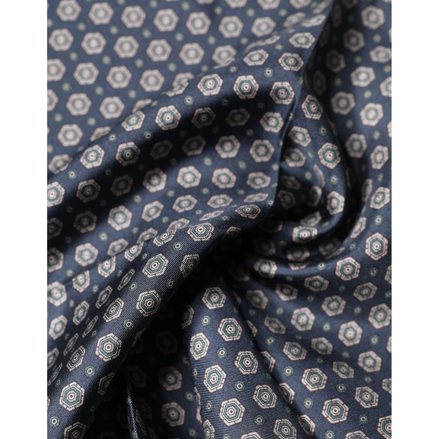 Dolce & Gabbana Blue Patterned Silk Square Handkerchief Scarf