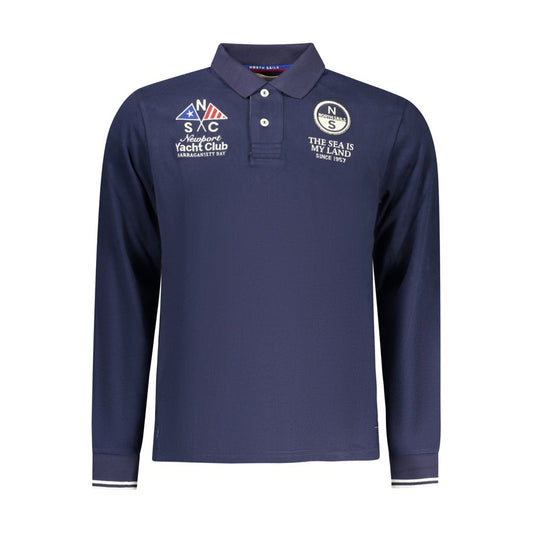 North Sails Blue Cotton Men Polo Shirt