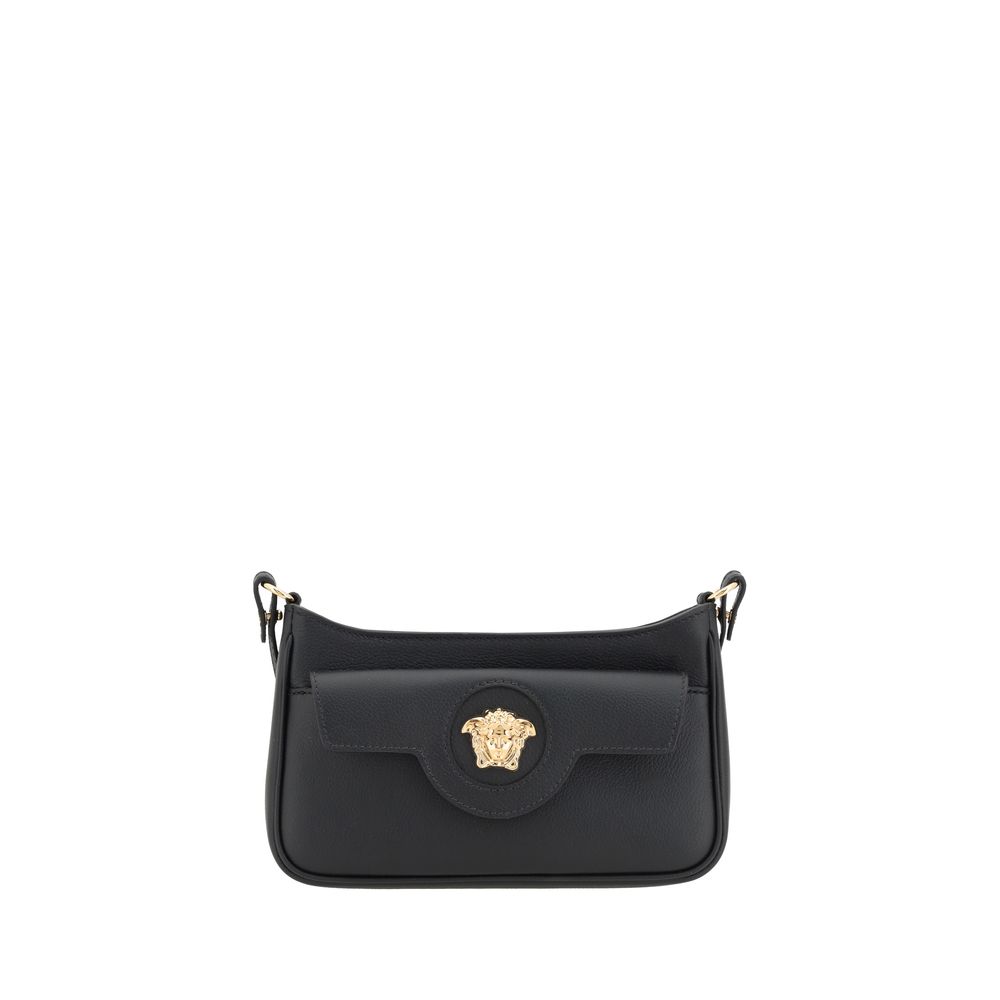 Versace Black Calf Leather Bos Taurus Shoulder Bag 1728,72470364320,Bags,Black,New with tags,Shoulder Bags - Bags,Versace,Women