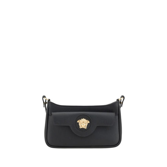 Versace Black Calf Leather Bos Taurus Shoulder Bag 1728,72470364320,Bags,Black,New with tags,Shoulder Bags - Bags,Versace,Women