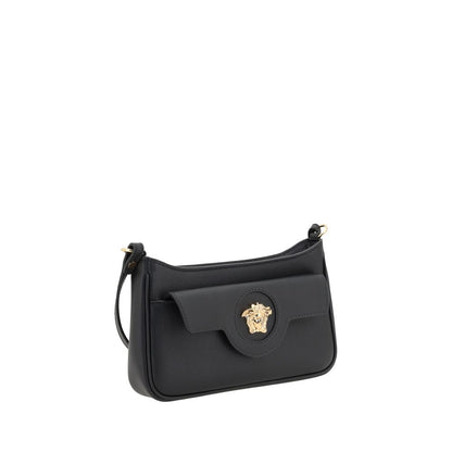 Versace Black Calf Leather Bos Taurus Shoulder Bag 1728,72470364320,Bags,Black,New with tags,Shoulder Bags - Bags,Versace,Women