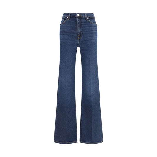 7FOR Blue Cotton Flared Jeans 1728,27,30,72470364320,7FOR,Blue,Clothing,Flared Jeans - Jeans Denim - Clothing,Jeans Denim - Clothing,New with tags,Women