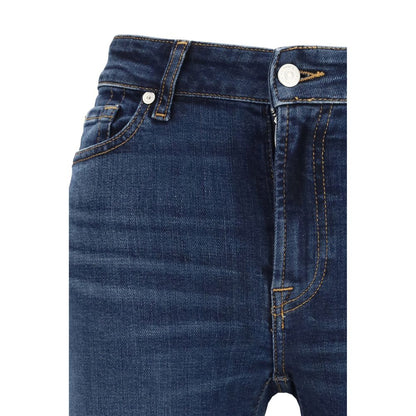 7FOR Blue Cotton Bootcut Jeans 1728,26,27,28,30,72470364320,7FOR,Blue,Bootcut Jeans - Jeans Denim - Clothing,Clothing,Jeans Denim - Clothing,New with tags,W24,W25,W29,Women