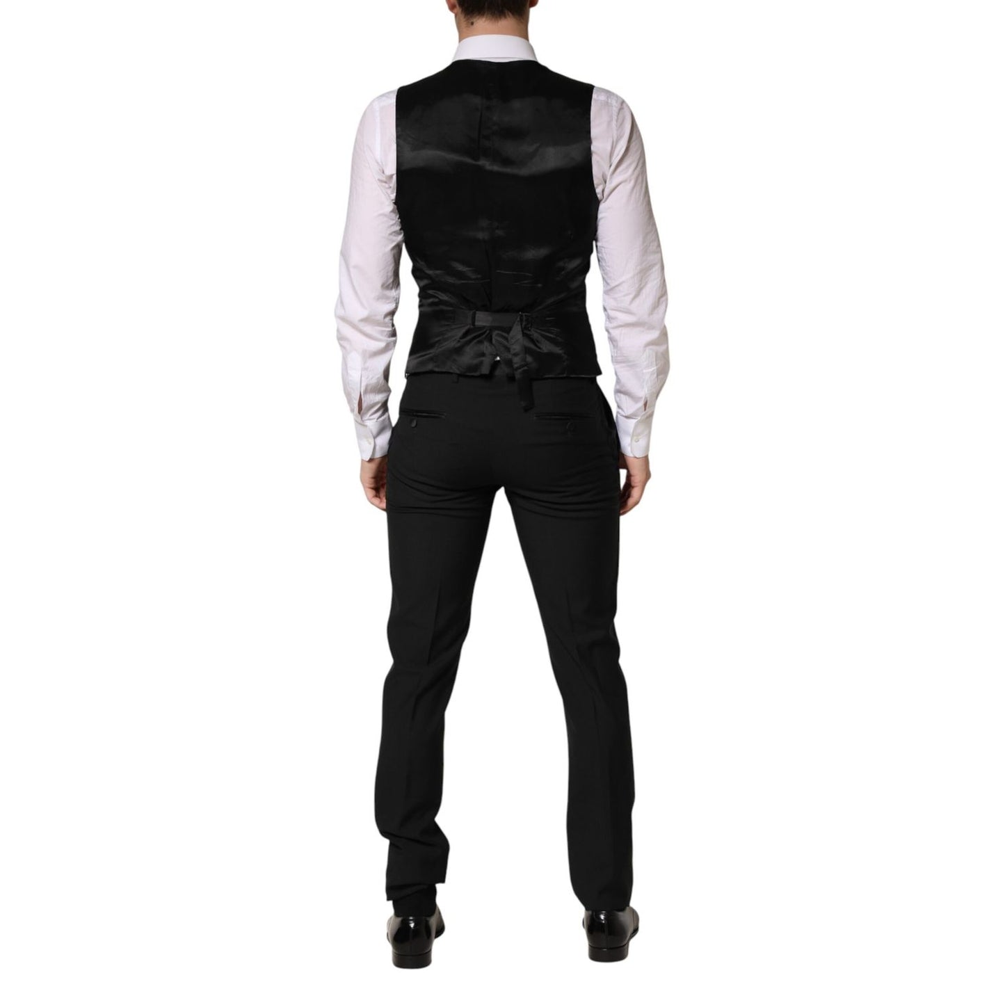 Dolce & Gabbana Black Wool Single Breasted 3 Piece Men Suit