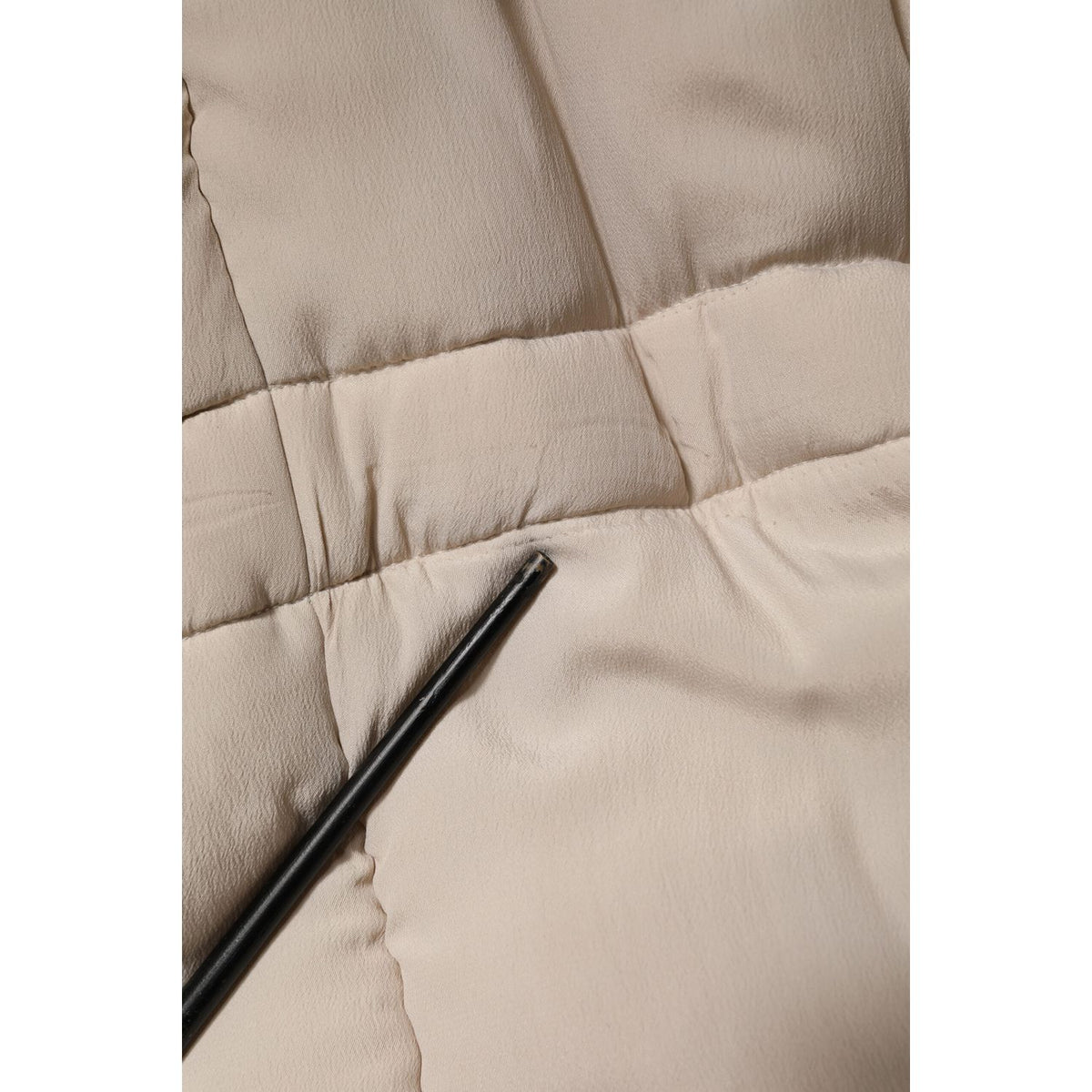 Dolce & Gabbana Beige Padded Collared Long Trench Coat Jacket