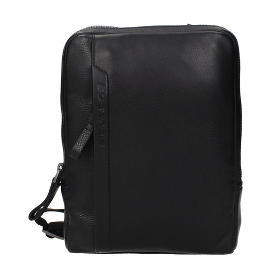 Piquadro Black Leather Crossbody Bag