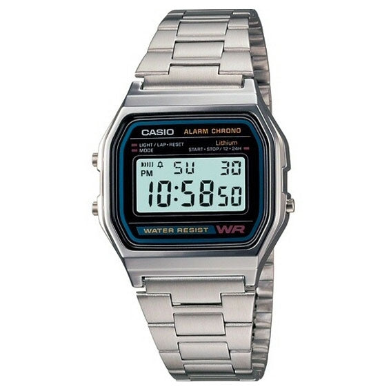 CASIO VINTAGE Mod. ICONIC - BLACK unisex wristwatch, 33mm resin case, metal strap, multifunction quartz movement with mineral dial.