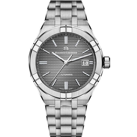 MAURICE LACROIX MOD. AIKON AUTOMATIC wristwatch, 42mm stainless steel case, SS bracelet, water resistant 20 ATM, Swiss made, sapphire dial.
