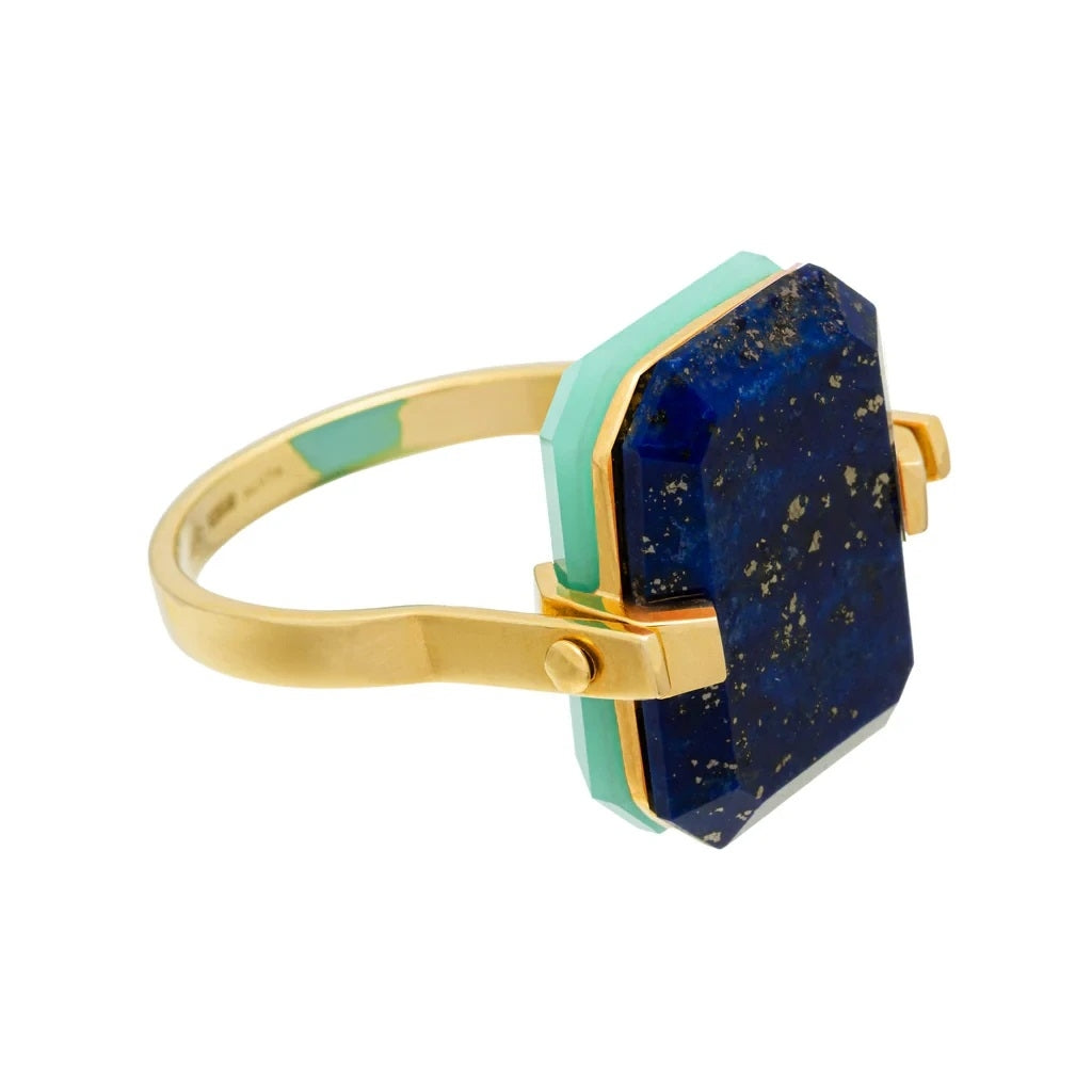 ALIITA ANELLI MOD. RIDC3000BNYG09K with blue gemstone and gold band