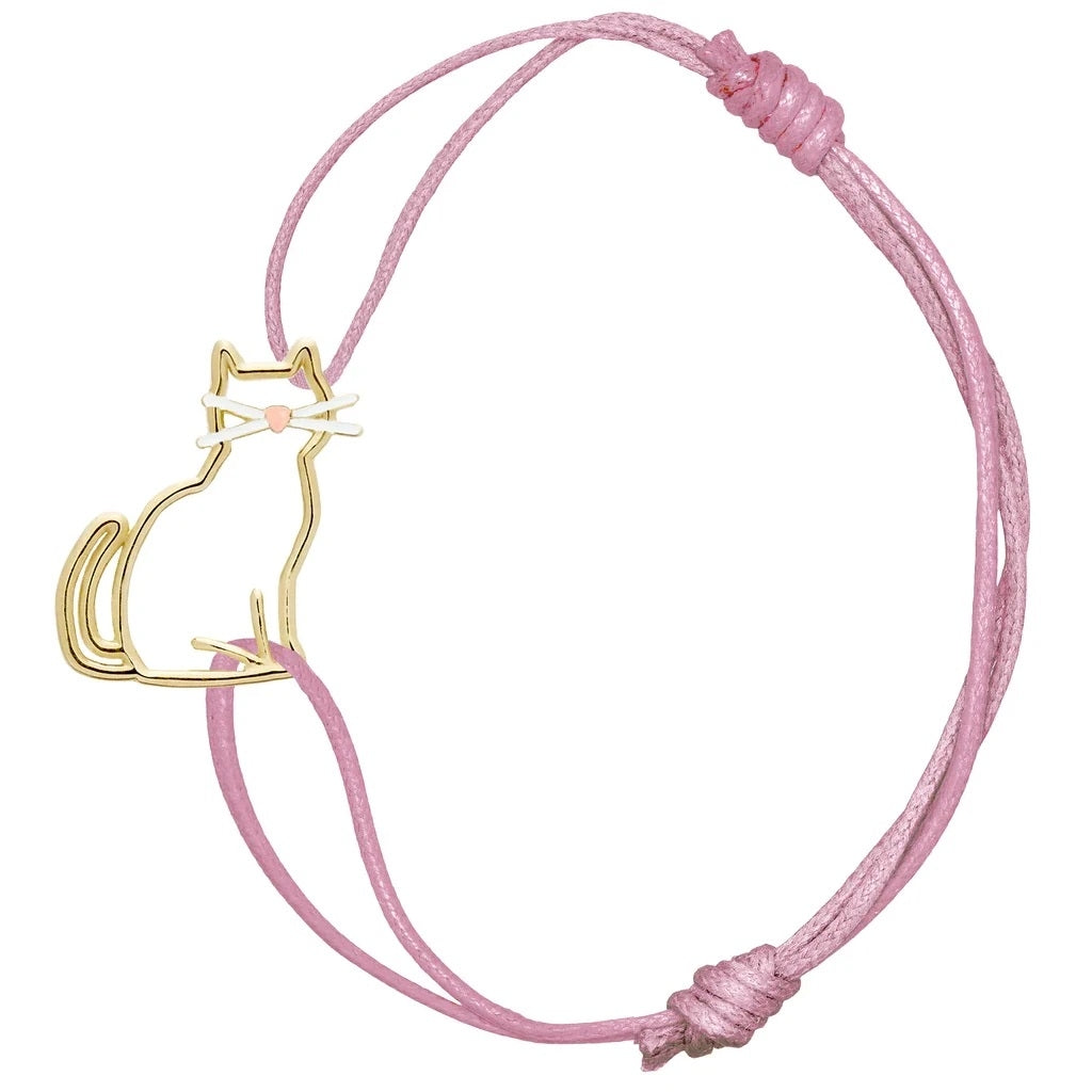 ALIITA BRACCIALI MOD. CBPU420000YG09K with pink cord and cat design