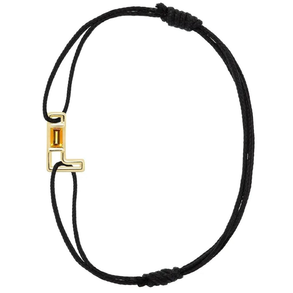 ALIITA BRACCIALI MOD. CBPUHL0016YG09K - Elegant black cord bracelet with gold detail.