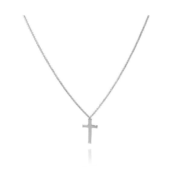 AMEN JEWELRY Mod. CLCB4 silver cross necklace on a white background