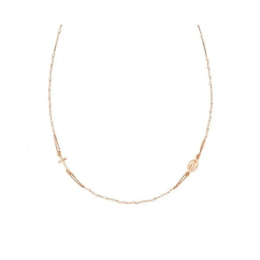 AMEN JEWELRY Mod. CRO10RBI3F elegant gold necklace with delicate details.