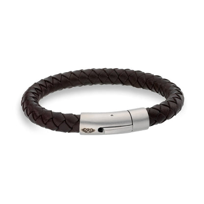 AN JEWELS JEWELRY Mod. AA.P233BR.M brown leather bracelet with silver clasp