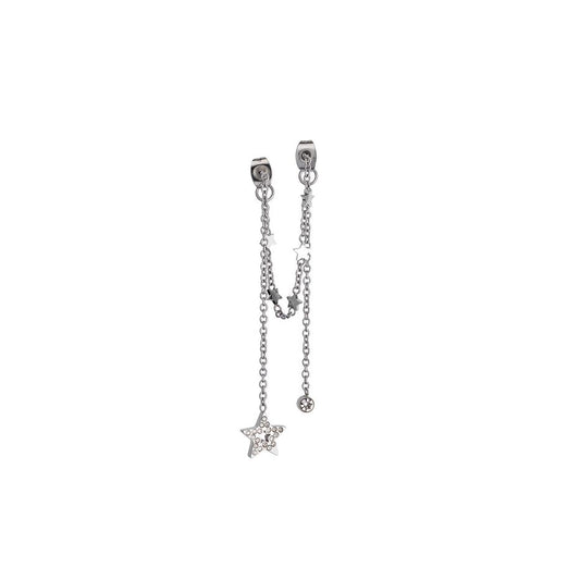 AN JEWELS JEWELRY Mod. ADC.E81SC silver chain earrings with star and crystal embellishments
