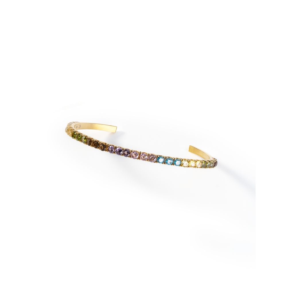 Alt Tag: AN JEWELS JEWELRY Mod. AL.BLIYSUM01 bracelet with colorful gemstones on a white background