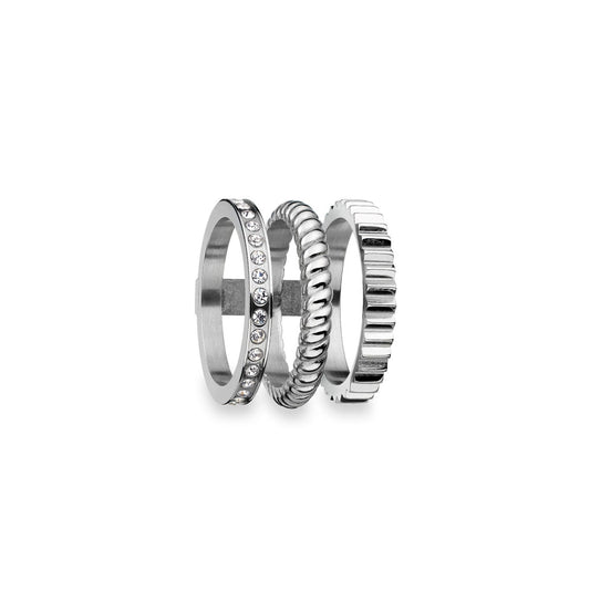 AN JEWELS JEWELRY Mod. AR.R3NS03S-8 silver rings set on white background