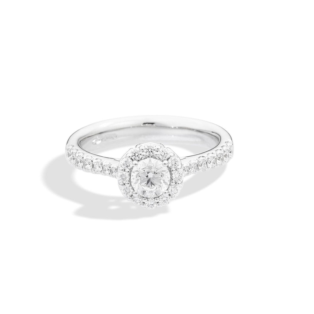 ANELLI RECARLO MOD. R01SC018_063-13 elegant diamond ring with halo setting on display
