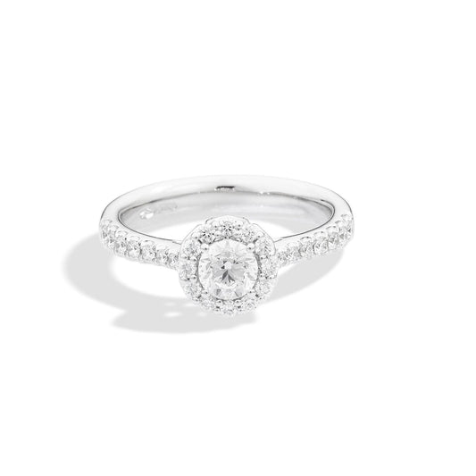 ANELLI RECARLO MOD. R01SC018_063-13 elegant diamond ring with halo setting on display