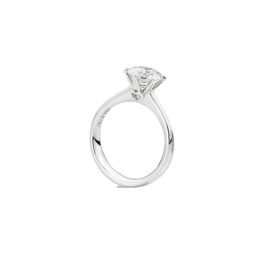 ANELLI RECARLO MOD. R01SO014_053-13 elegant silver ring with a single diamond setting, side view.