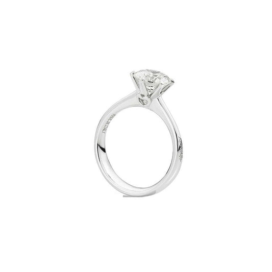 ANELLI RECARLO MOD. R01SO014_053-13 elegant silver ring with a single diamond setting, side view.