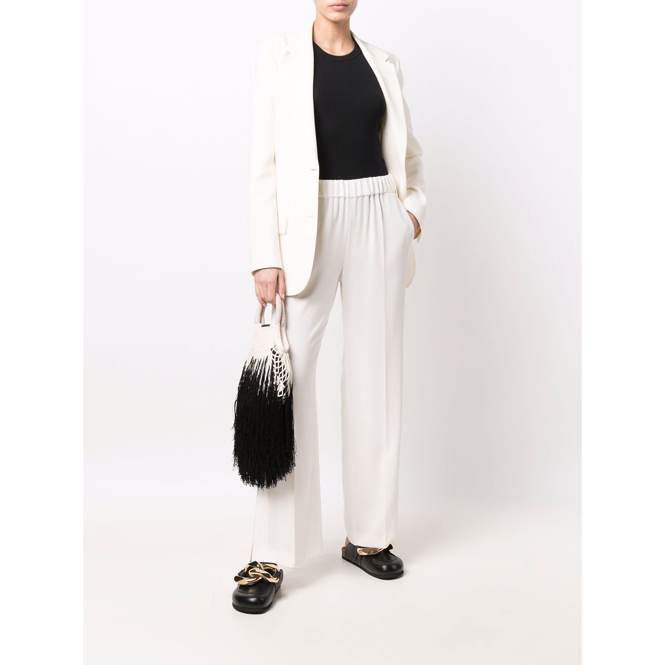 Alberto Biani White Cady Elasticated Trousers