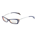 Alexander McQueen Multicolor Acetate Frames featuring blue, white, and orange design with 52/14/145mm dimensions.