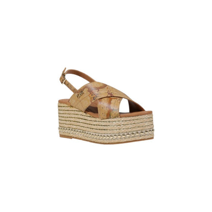 Alviero Martini Prima Classe Beige Polyethylene Platform Sandals with rope sole, perfect for summer casual or evening wear.