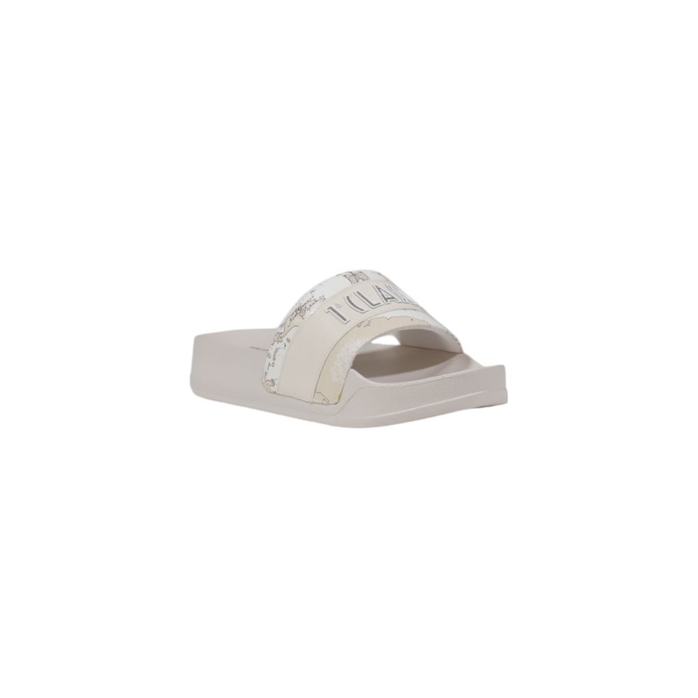 Alviero Martini Prima Classe White Polyethylene Slippers, women’s slide sandals, elegant and comfortable for summer wear.